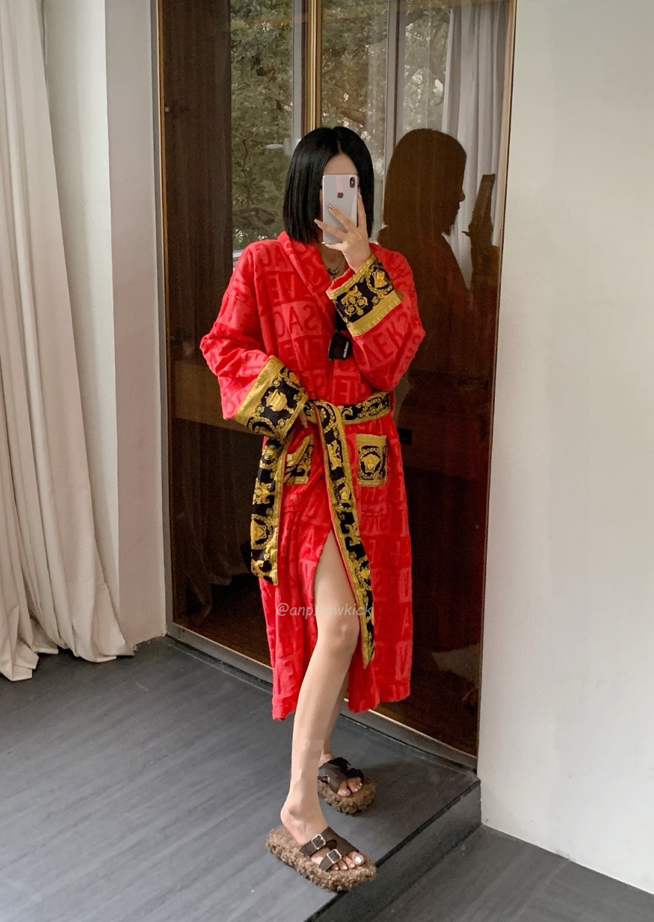 Versace Baroque Logo Jacquard Cotton Bathrobe (15) - newkick.org